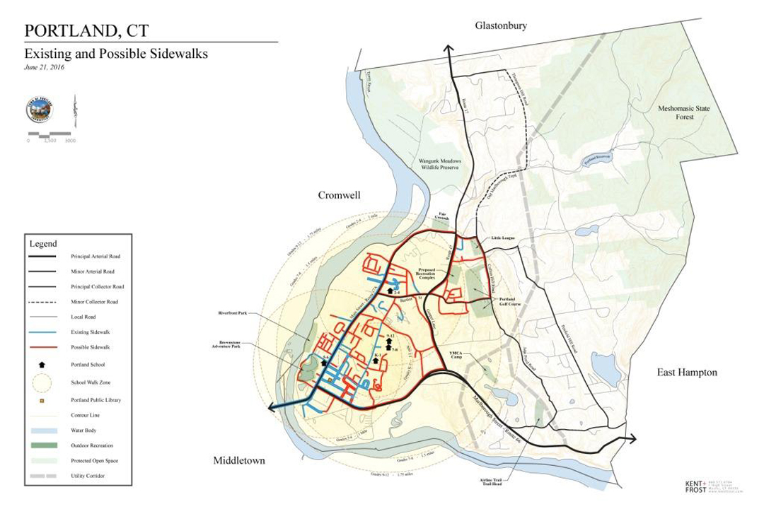 Portland CT Existing & Proposed Sidewalk Extensions